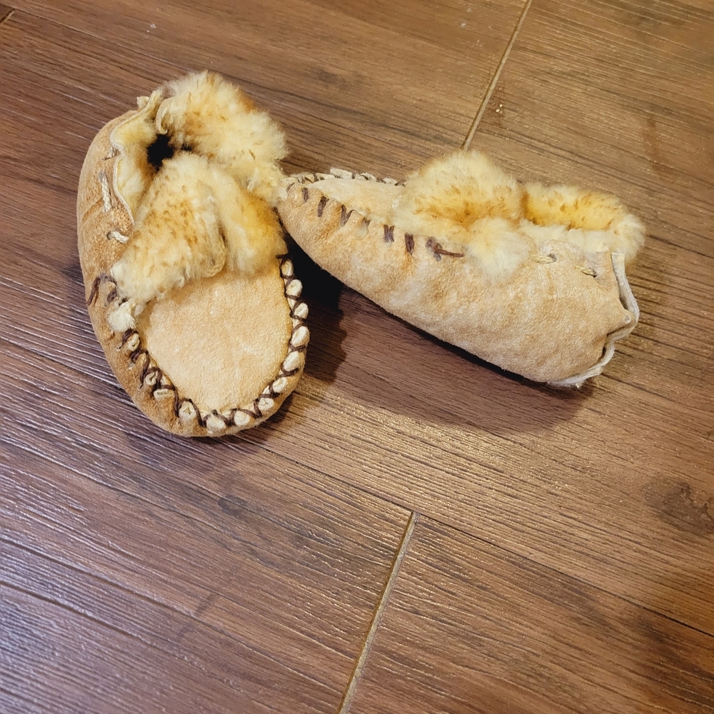 Tan Tie On Baby Boutique Mocassins